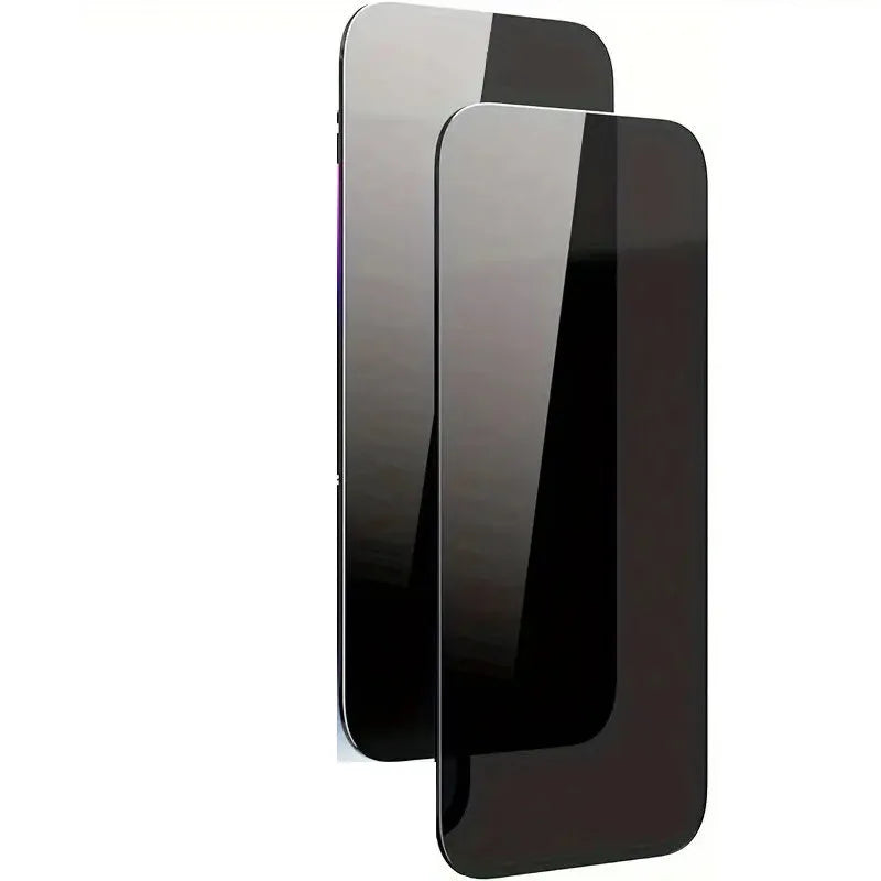 Black anti-peeping tempered glass screen protector for iPhone 16 Pro Max front film