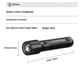 Super bright black aluminium alloy LED torch for outdoor and household use
