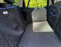 Black load-bearing waterproof lengthened car pet mat for dogs, 132x160 cm, polyester vehicle rear seat protector
