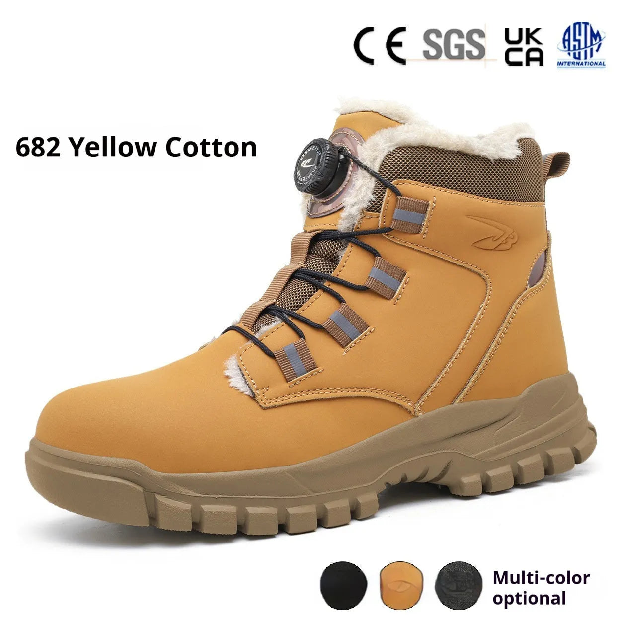 Leather safety shoes with steel toe cap protection in black, grey and yellow colour options