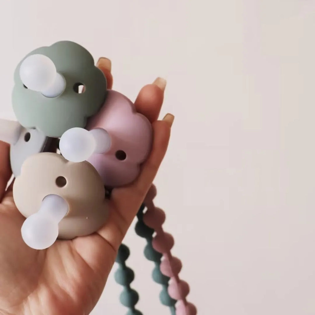 Baby pacifier with silicone lace nipple in 6.5x5x5cm size available in 11 colours for 0-6 months
