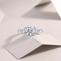2 carat moissanite wedding ring set in S925 silver with gold plating, sizes 5 to 9, gift box and GRA certificate