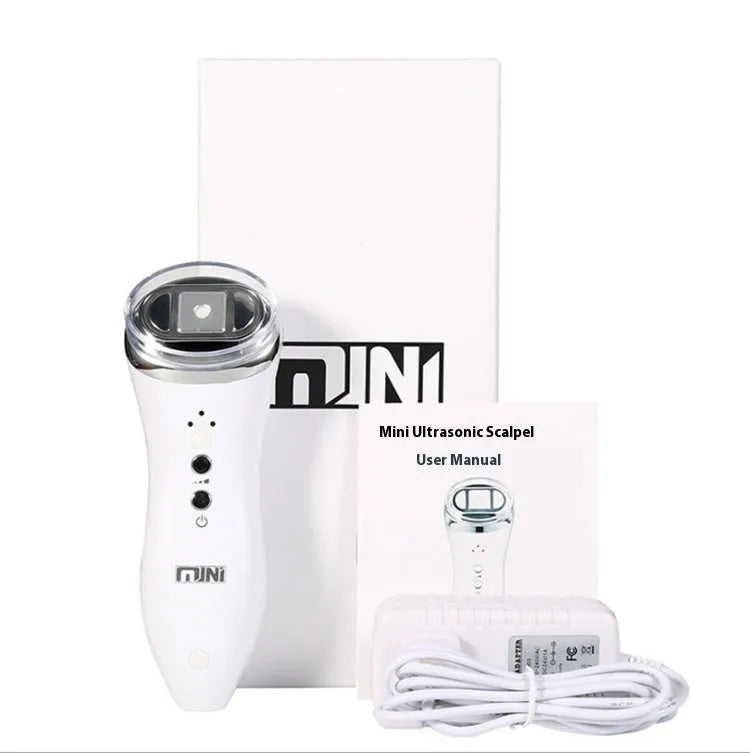 White ABS ultrasonic knife skin rejuvenation beauty instrument with gel, plug-in facial firming device, 35W