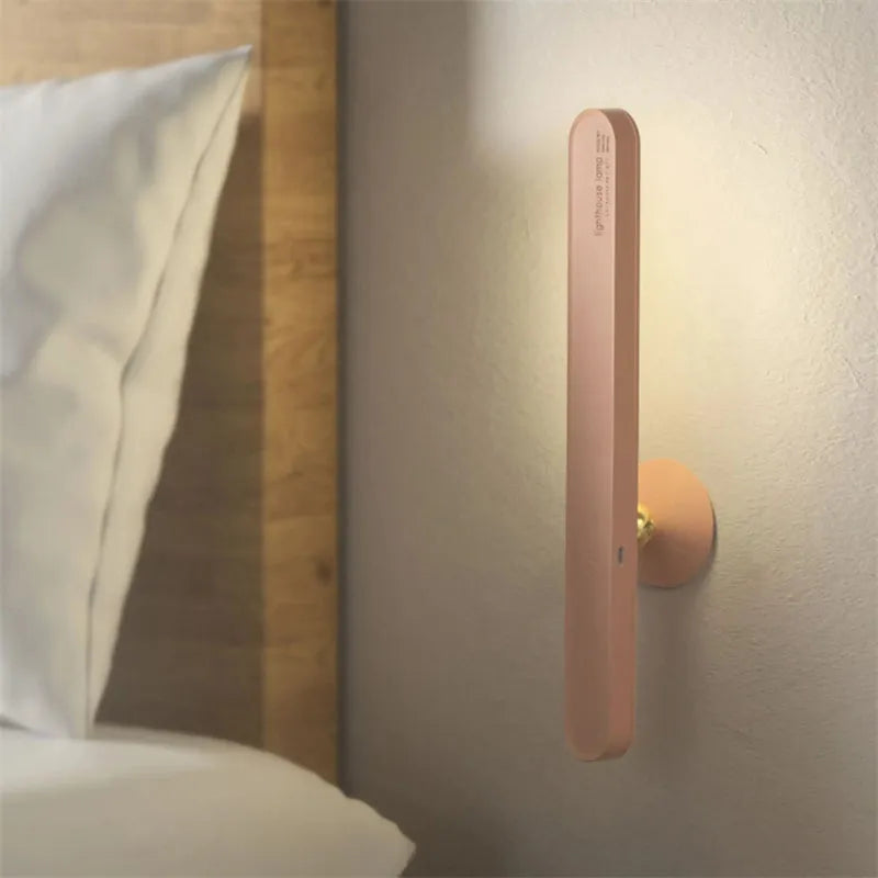 Geometric khaki desk lamp with magnetic wall suction mount and USB cable