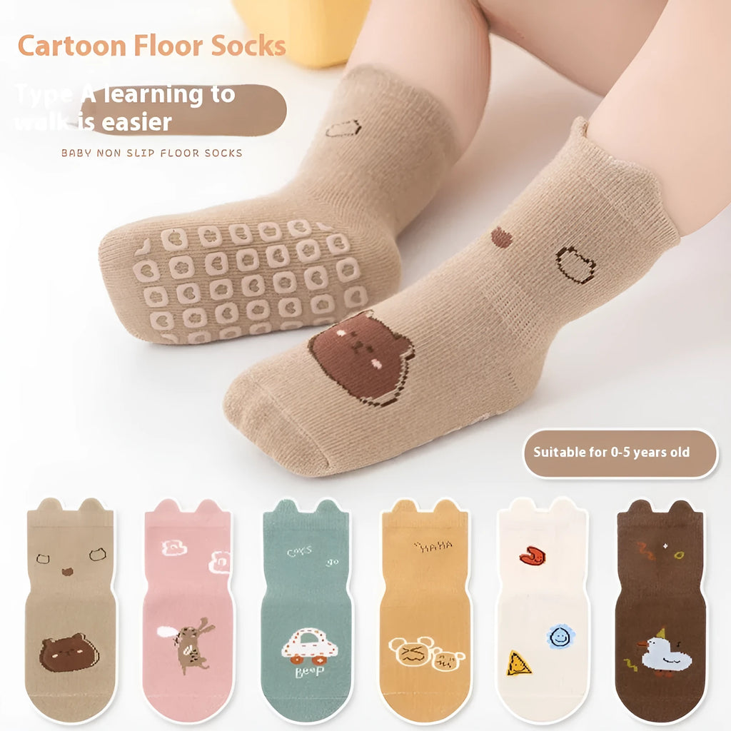 Korean-style baby trampoline socks in cotton with short tube length and free size for unisex children