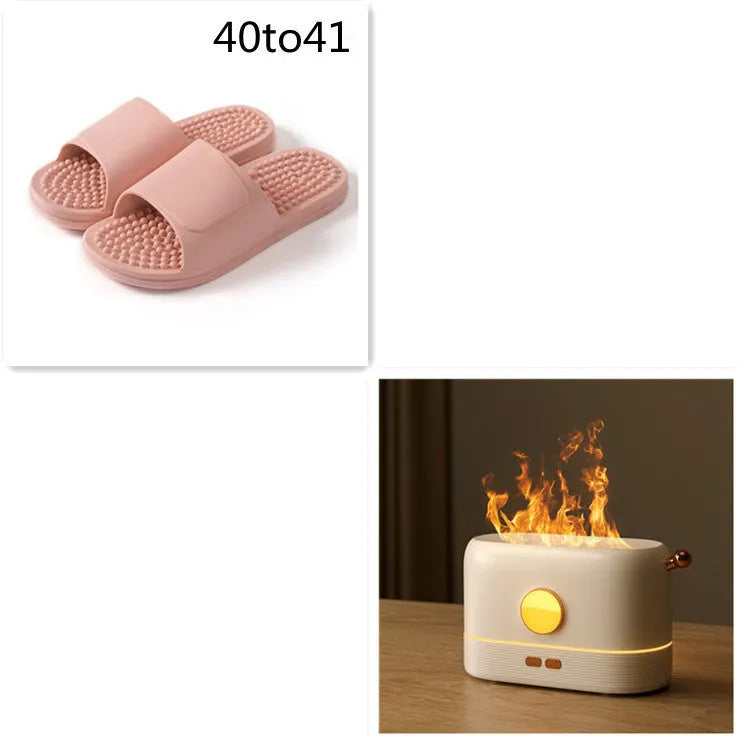 USB-powered desktop humidifier with flame simulation effect and 200ml water tank