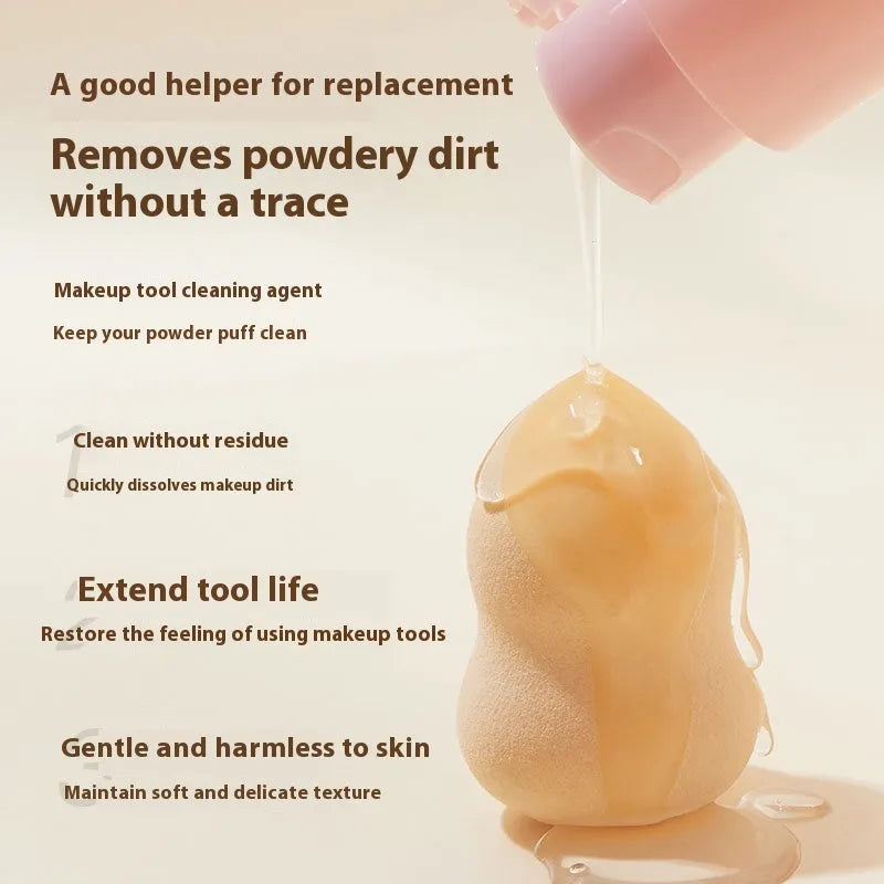 80ml makeup brush liquid cleaner and 75ml no-rinse cleaning spray in a kit.