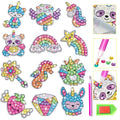 Diamond stickers refrigerator magnets plastic educational toy set in colour box packaging with diamond note papers