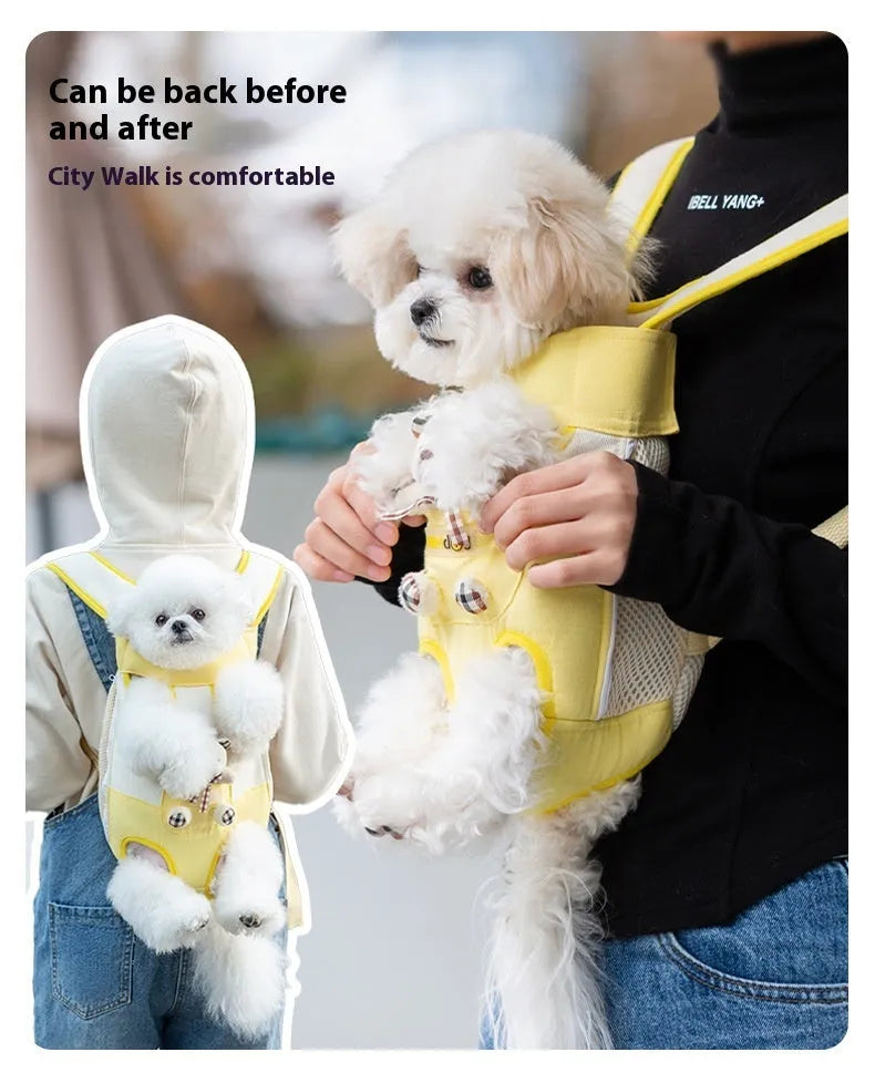 Cartoon animal pattern pet carrier bag with canvas construction in multiple colour stitching options