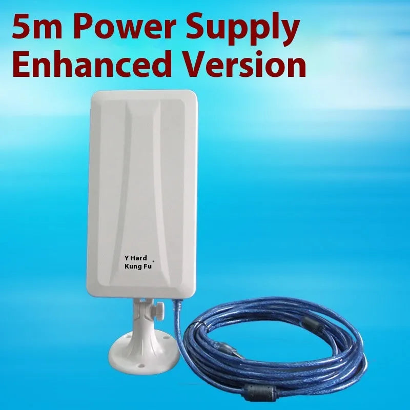 White USB wireless network card with high power 10 metre range for desktop and laptop computers