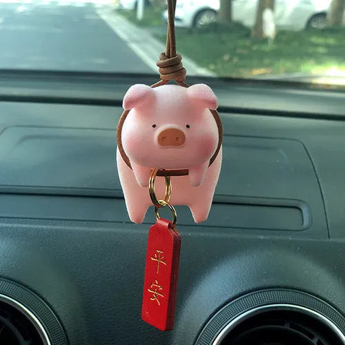 Cute cartoon pig resin car dashboard ornament decorative accessory