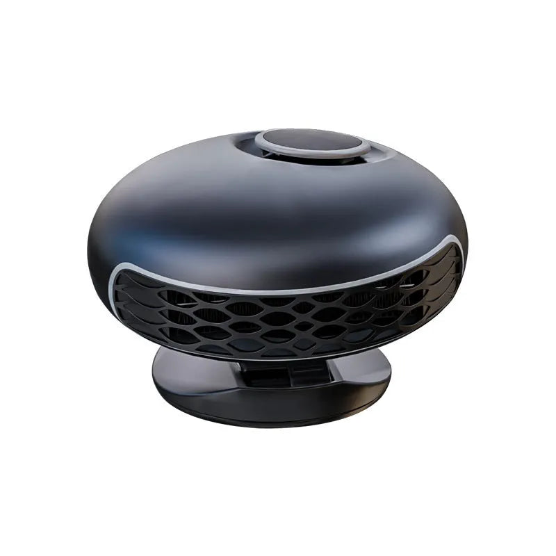 Black ABS plastic car warm air blower heater with long power cable for 12V and 24V vehicles
