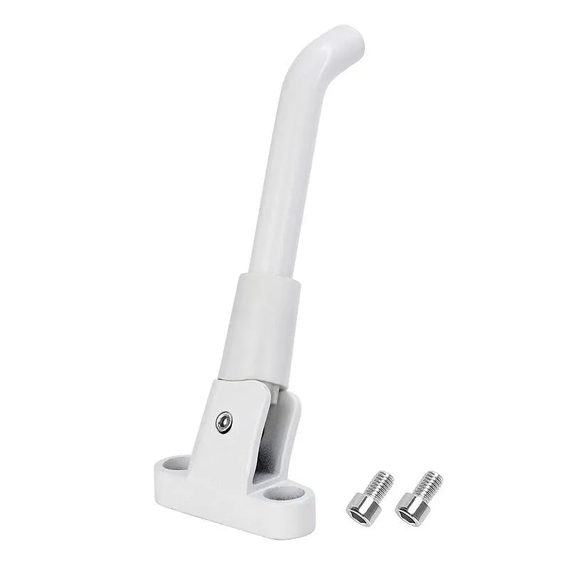 Aluminium alloy electric scooter foot brace accessory kit in black, white, and grey colours with hex wrench