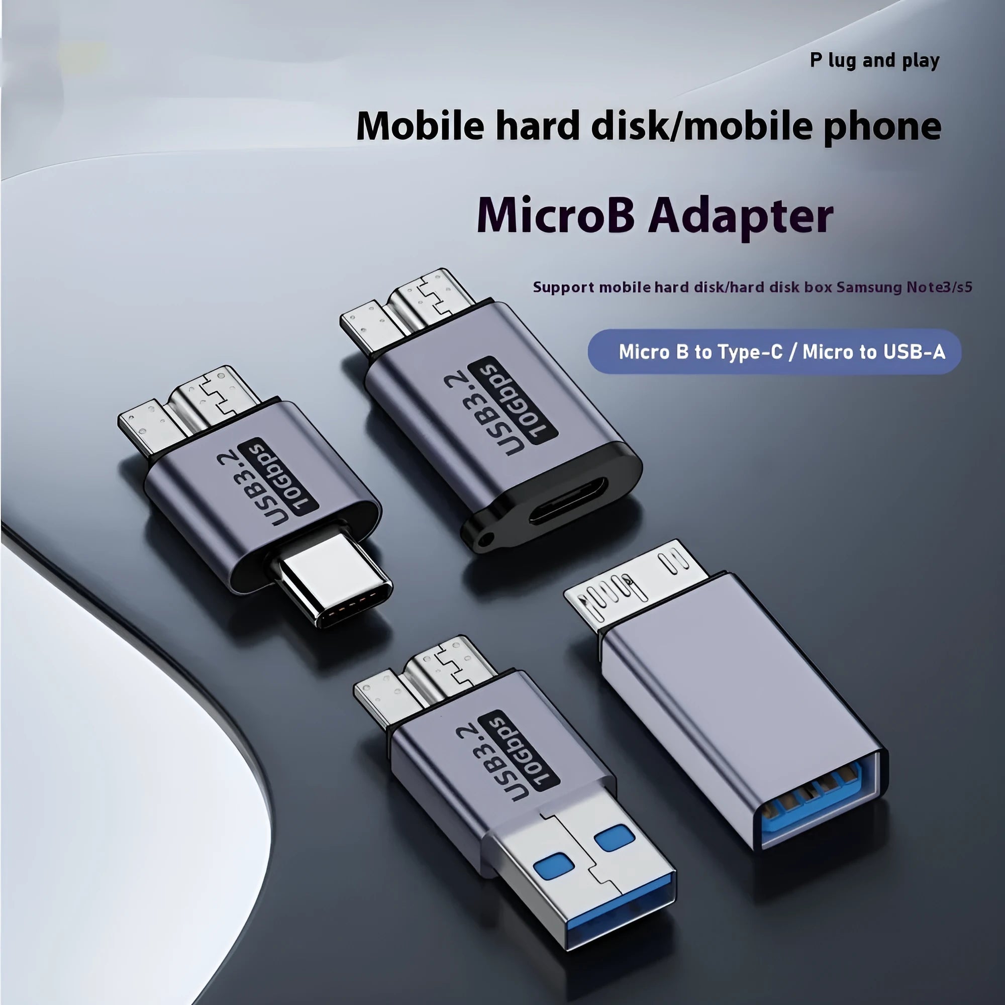 USB AM male to Micro-B male adapter cable for connecting older hard drives