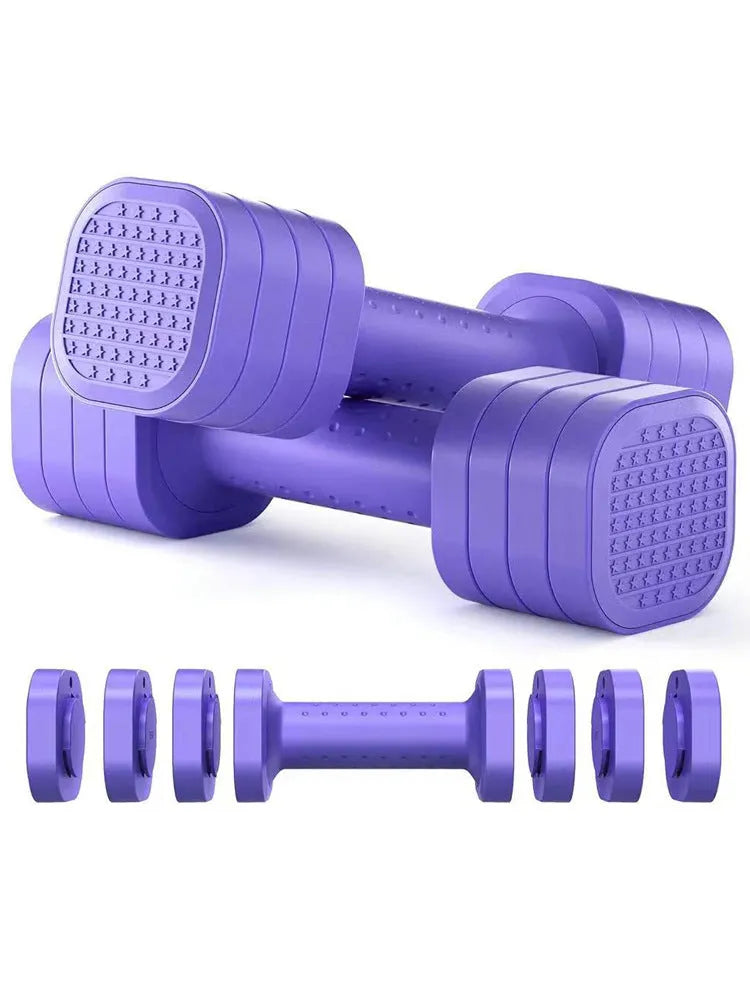 Women's detachable dumbbell set in four colour options with 5lb adjustable weights