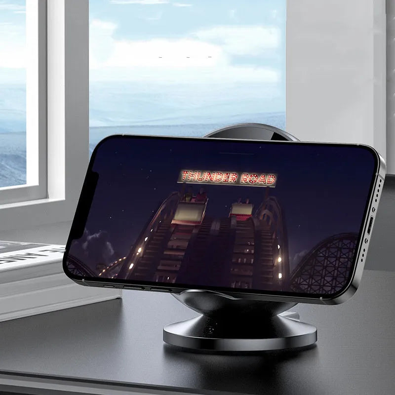 Multifunctional mobile phone wireless charger holder with Bluetooth stereo in black, blue, pink, or white