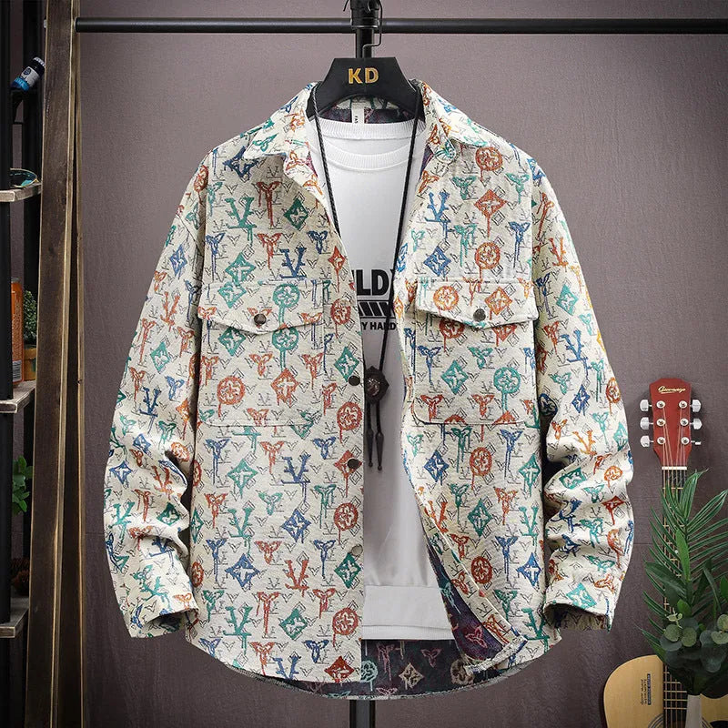 Women's casual lapel shirt coat in a blue colour variant, featuring long sleeves and a straight hem.