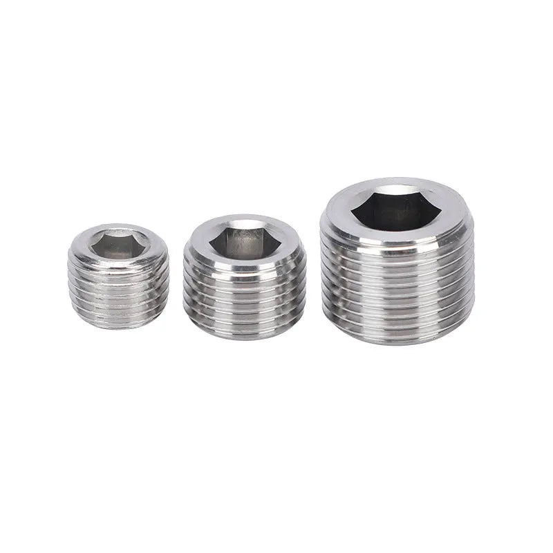 Stainless steel hexagon plug for 3/8 inch bulkhead pipe fitting