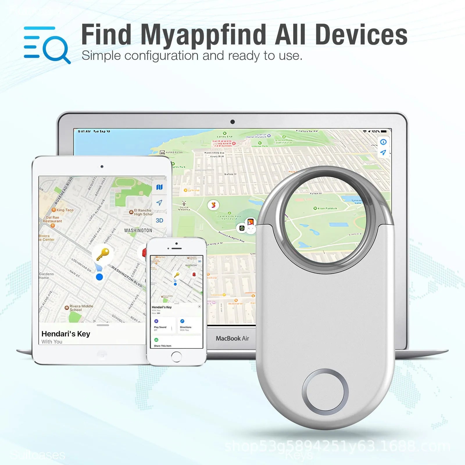 Black and white GPS pet and child tracker device showing compact size and USB charging port