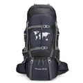 Large capacity professional climbing backpack with internal bracket in black for hiking and camping