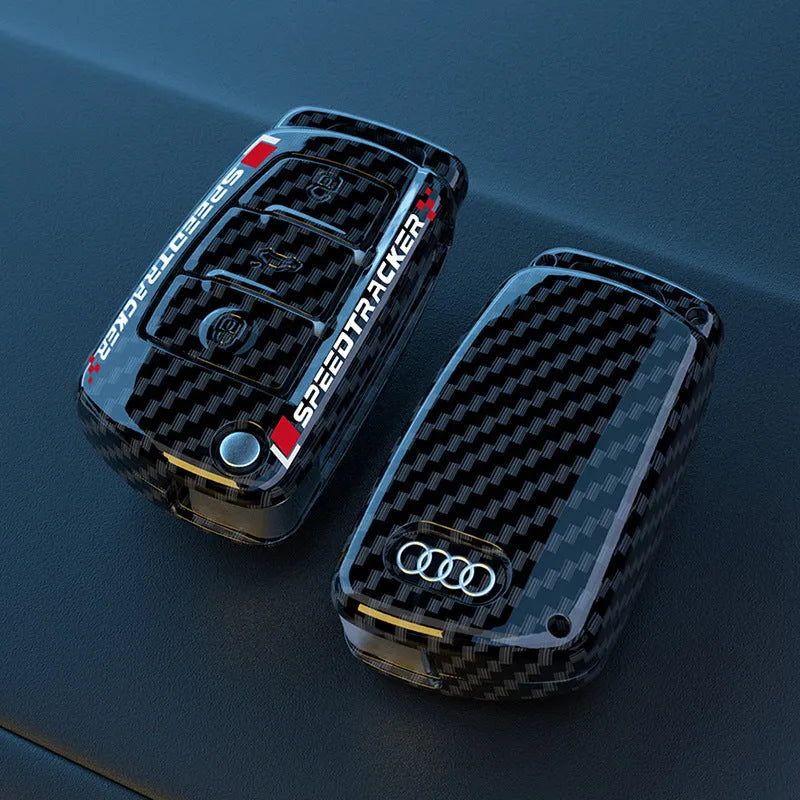 Carbon fibre style car key cover with reflective mirror for Japanese and South Korean automotive keys