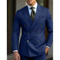 Men's two-piece business suit set in chemical fibre blend fabric available in multiple colours and sizes