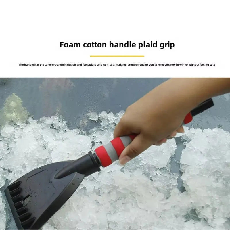 2 in 1 detachable snow brush ice scraper with red foam grip for car windshield
