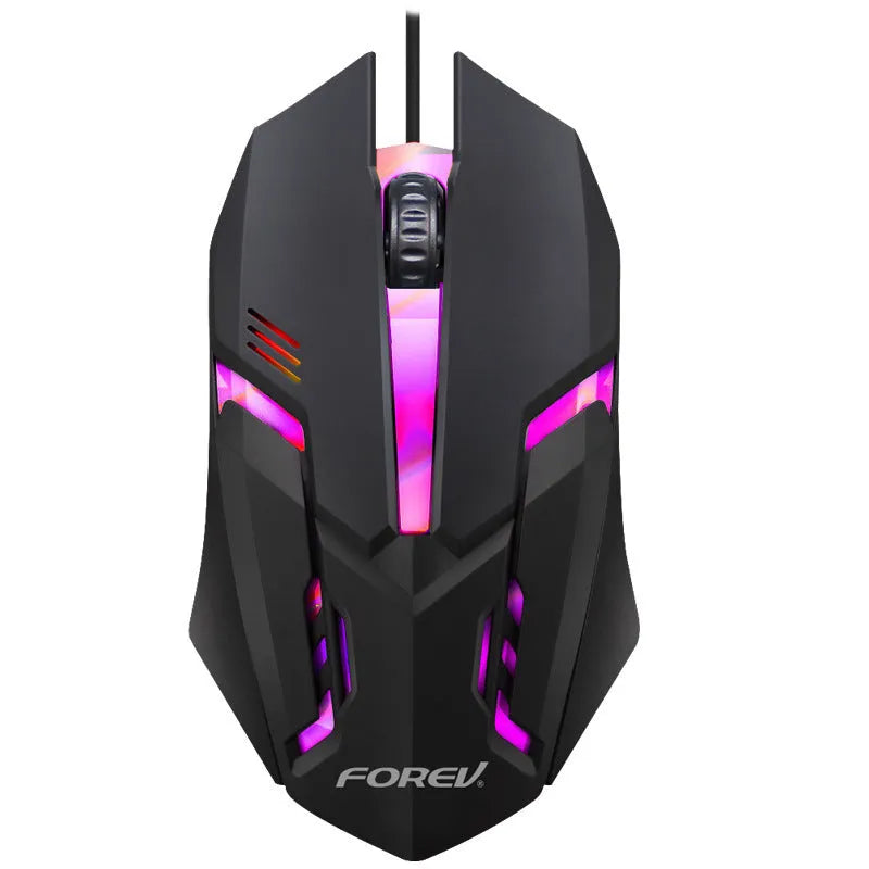 Black 104-key gaming keyboard with backlight and matching mouse on desk