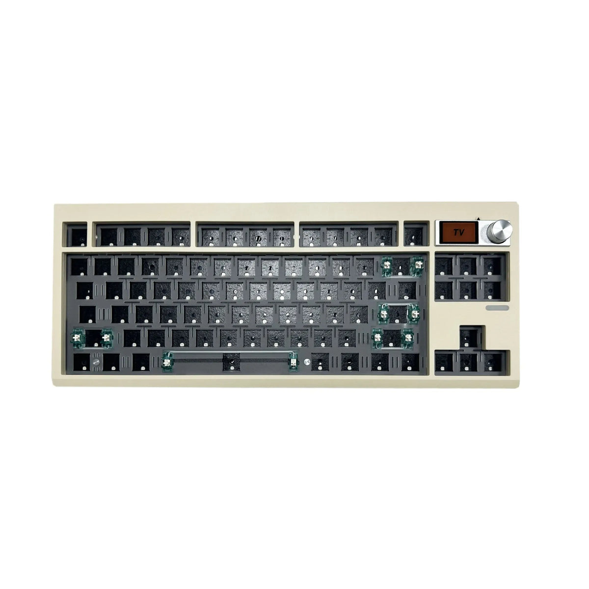 DIY mechanical keyboard kit with knob, hot swap, RGB backlight, ABS body, 43 x 15 x 5cm, USB cable