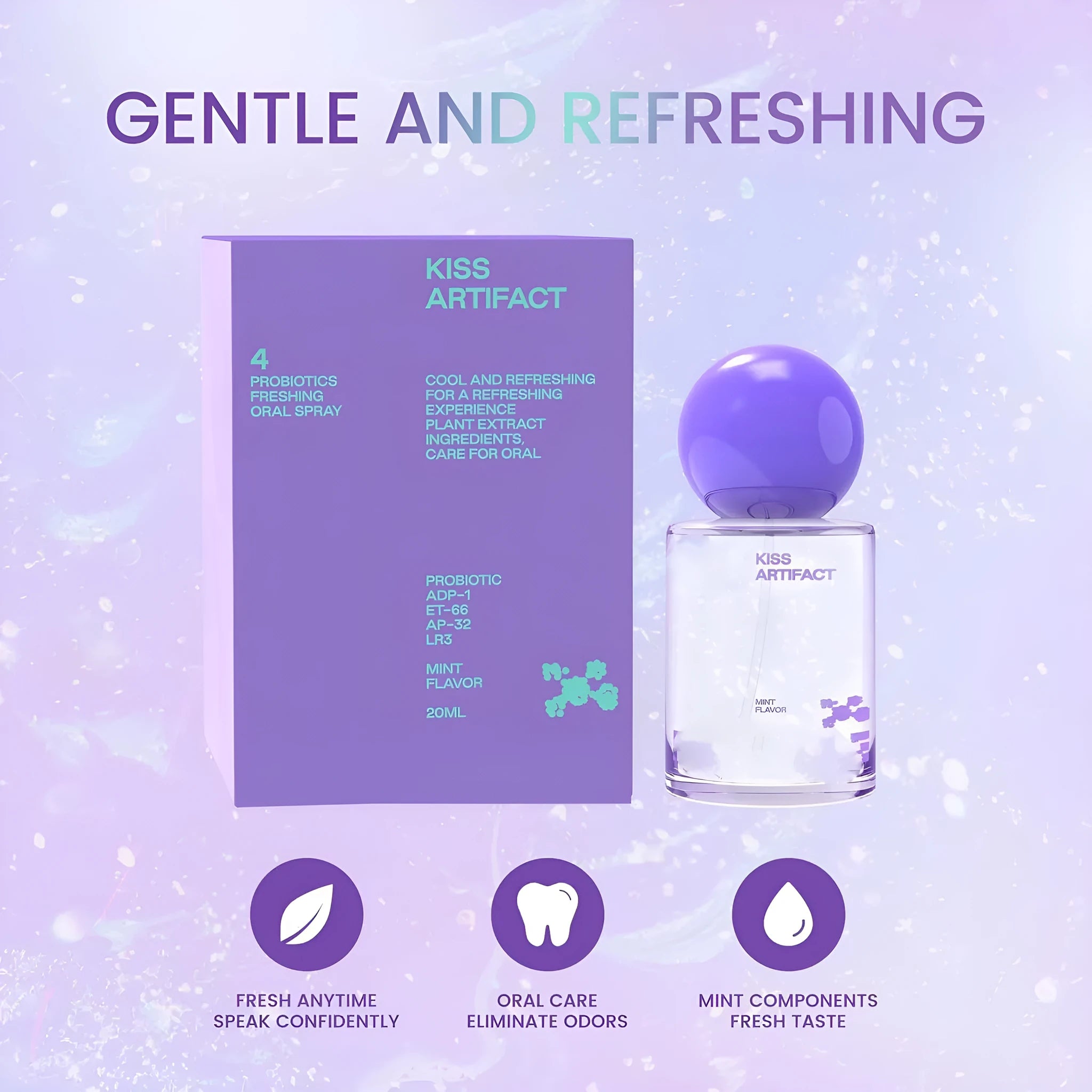 20ml portable oral hydrating spray bottle for dry mouth and lips.