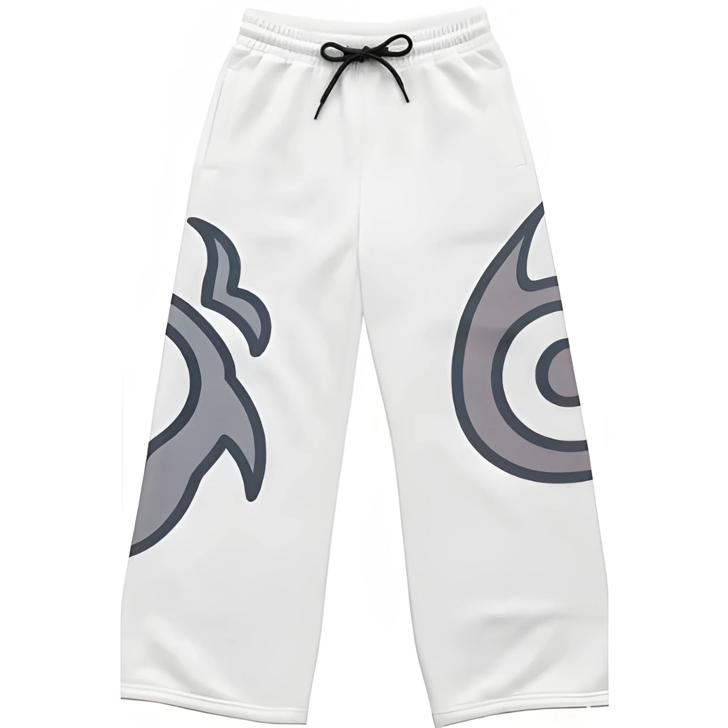 Gray casual wide leg 3D sports pants with printed stereo pattern, bootcut style, polyester fabric
