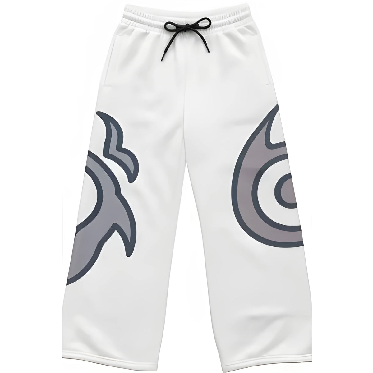 Gray casual wide leg 3D sports pants with printed stereo pattern, bootcut style, polyester fabric