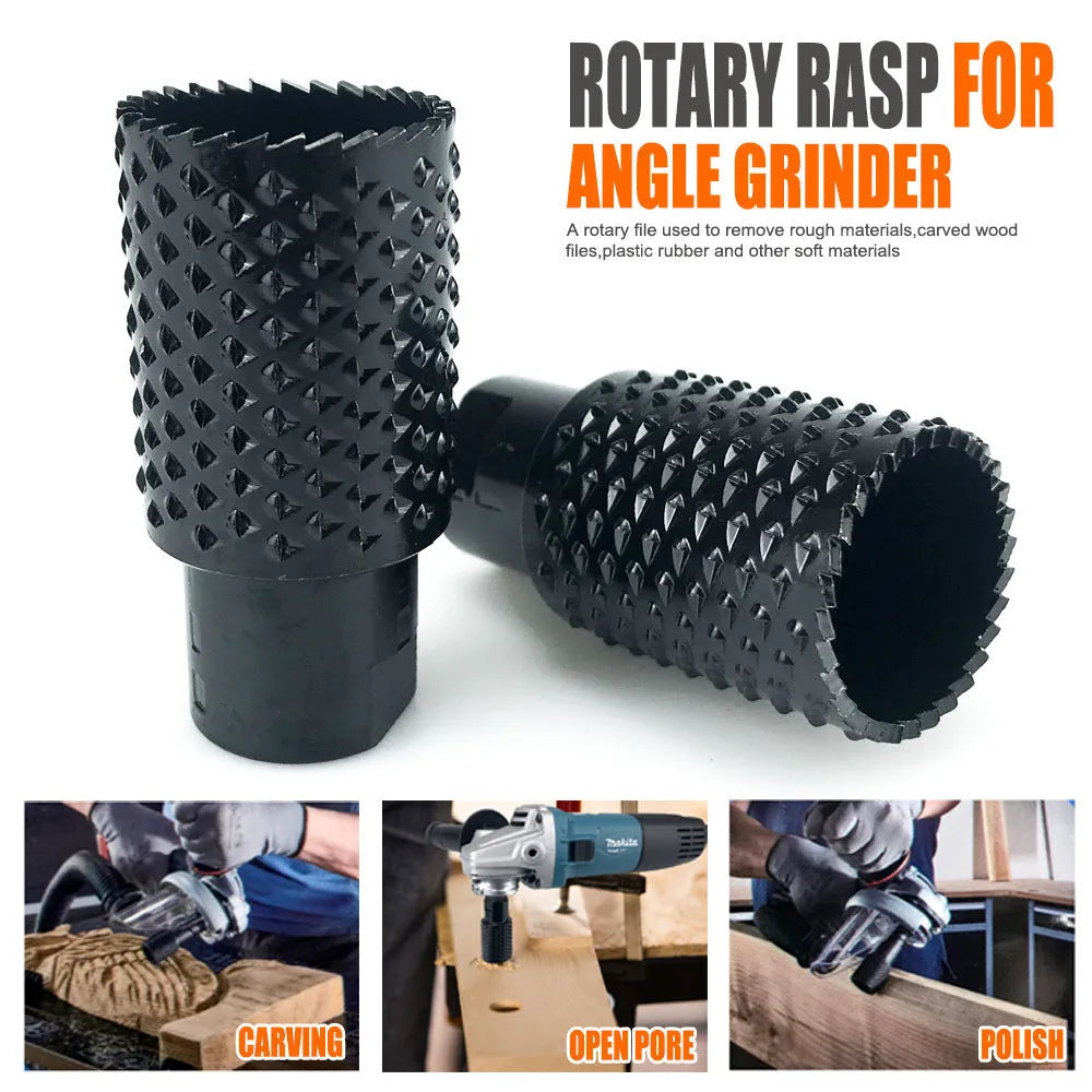 Angle grinder grinding head with spherical shape and M10 M14 thread adapters for woodworking