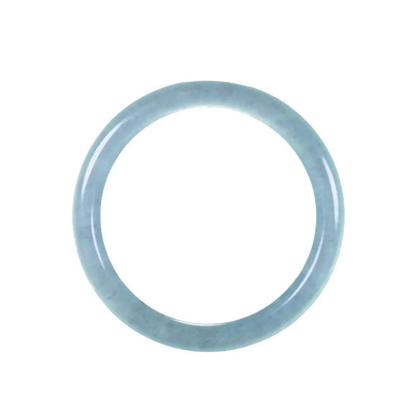 Azure light blue thin round bar quartzite jade bracelet in modern simplicity style