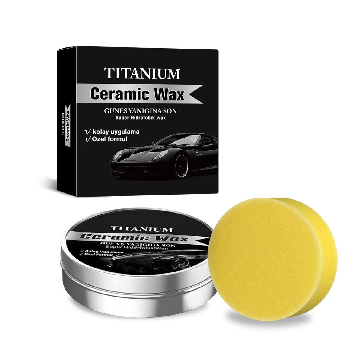 100g car protection wax paste with sponge applicator for automobile exterior paintwork