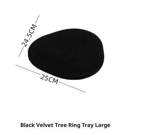 Flannel tree wheel jewellery display stand with rotating design, small size 12x11.5cm, black colour