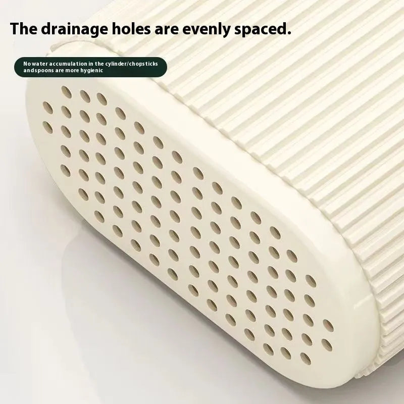 Modern plastic chopstick holder with cross-border drain design mounted on kitchen wall