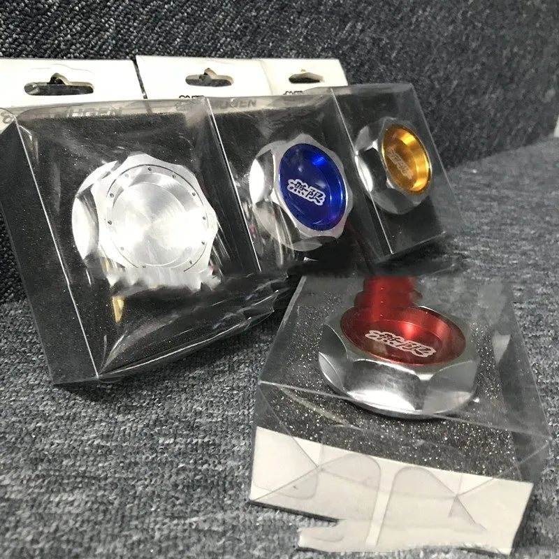 Aluminium alloy anti-leakage oil filter cap in six colour options for Honda vehicles.