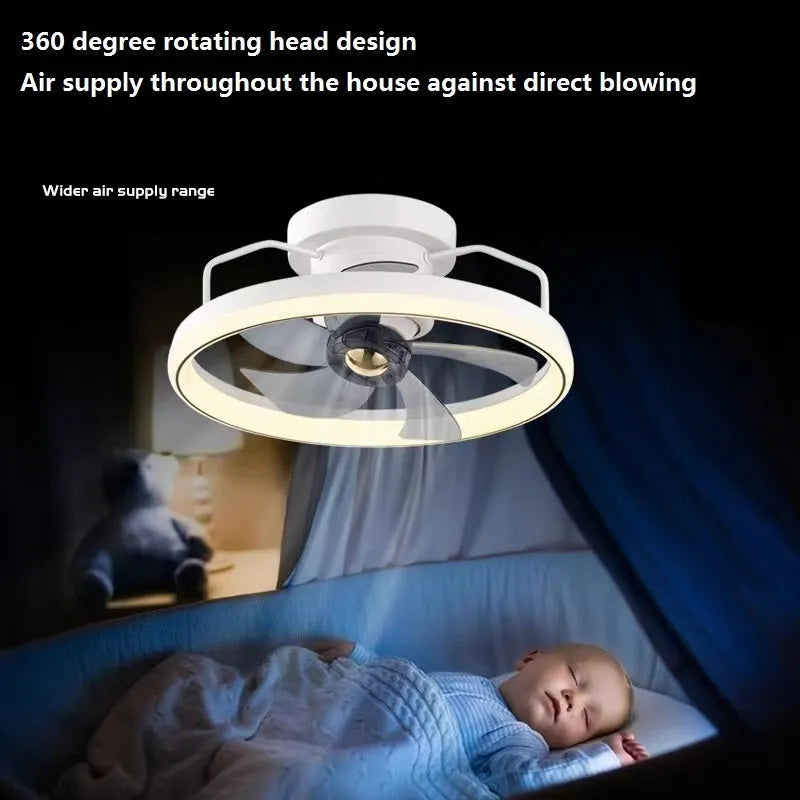 500mm diameter ceiling fan lamp with integrated light fitting in modern simple style