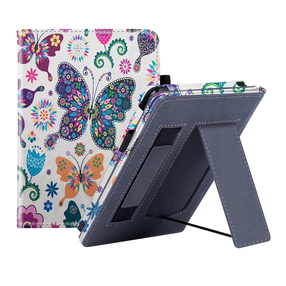 Kindle Paperwhite 5 leather case with built-in wrist strap in assorted colours