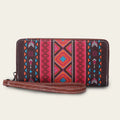 Bohemian stripe pattern RFID wallet in multiple colours showing 20x10x2cm dimensions