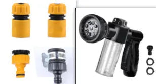 Green high-pressure foam spray gun with adjustable nozzle for car washing and garden watering