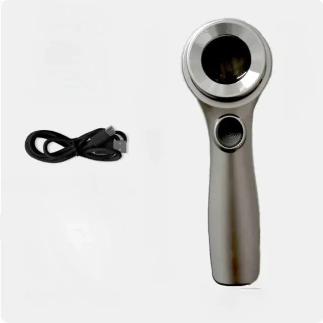 Black and silver jewellery tobacco alcohol appraisal magnifying glass with optical glass lens and USB-C cable
