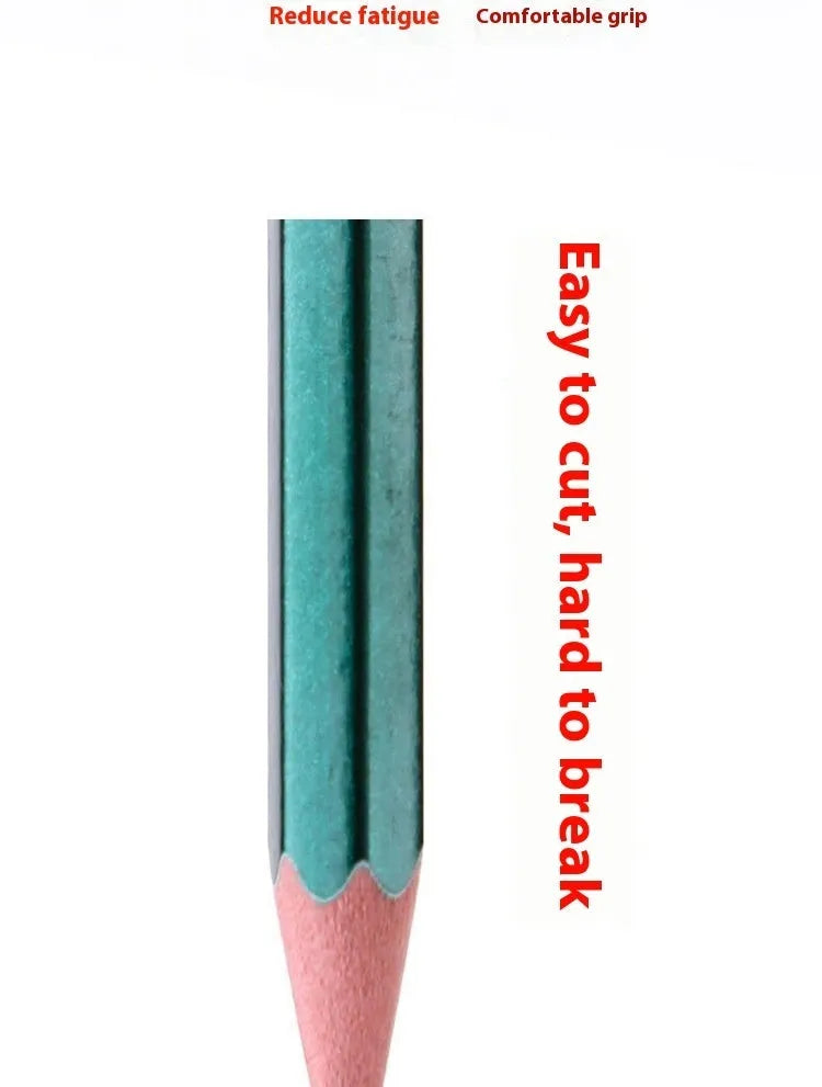 Green Rod box containing 10 hexagonal wooden pencils in HB and 2B grades for writing and sketching.