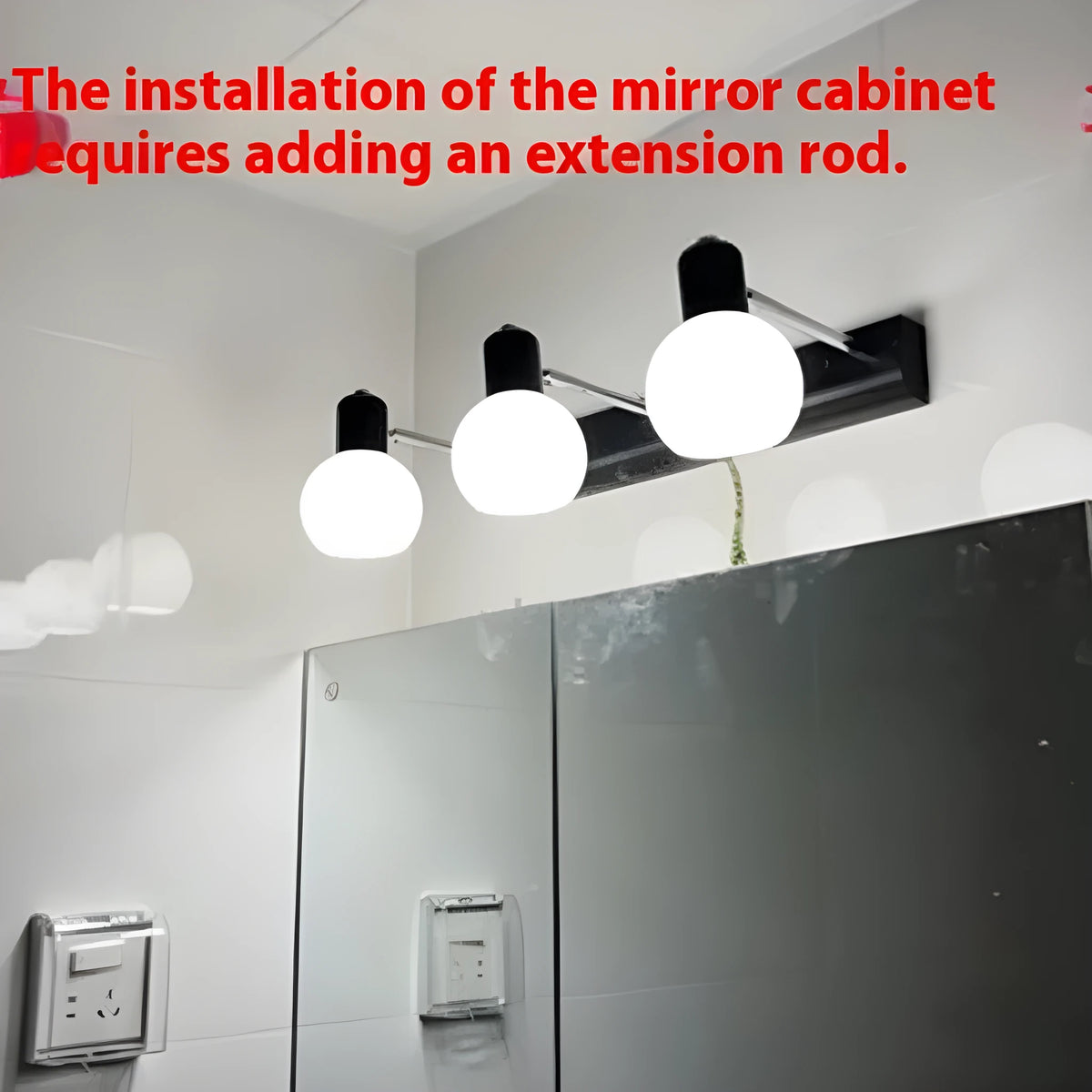 LED bathroom mirror wall lamp in black or white, 111V-240V, American simple style, single unit