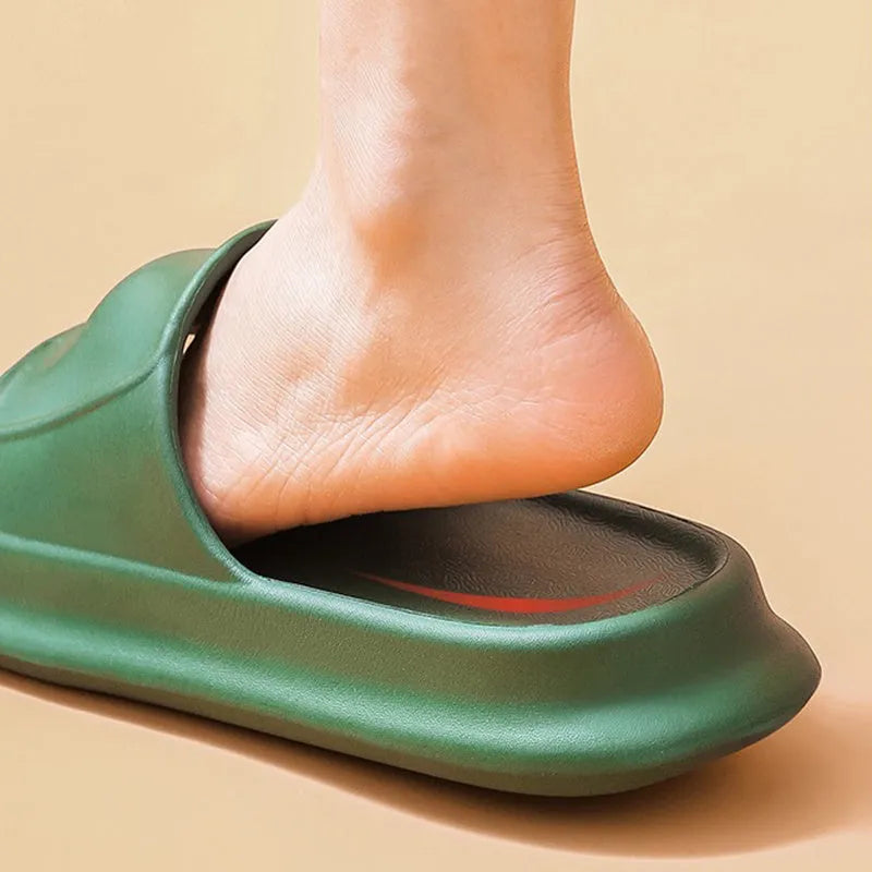 A pair of soft EVA bathroom slippers with a thick, non-slip sole, shown in a choice of colours.