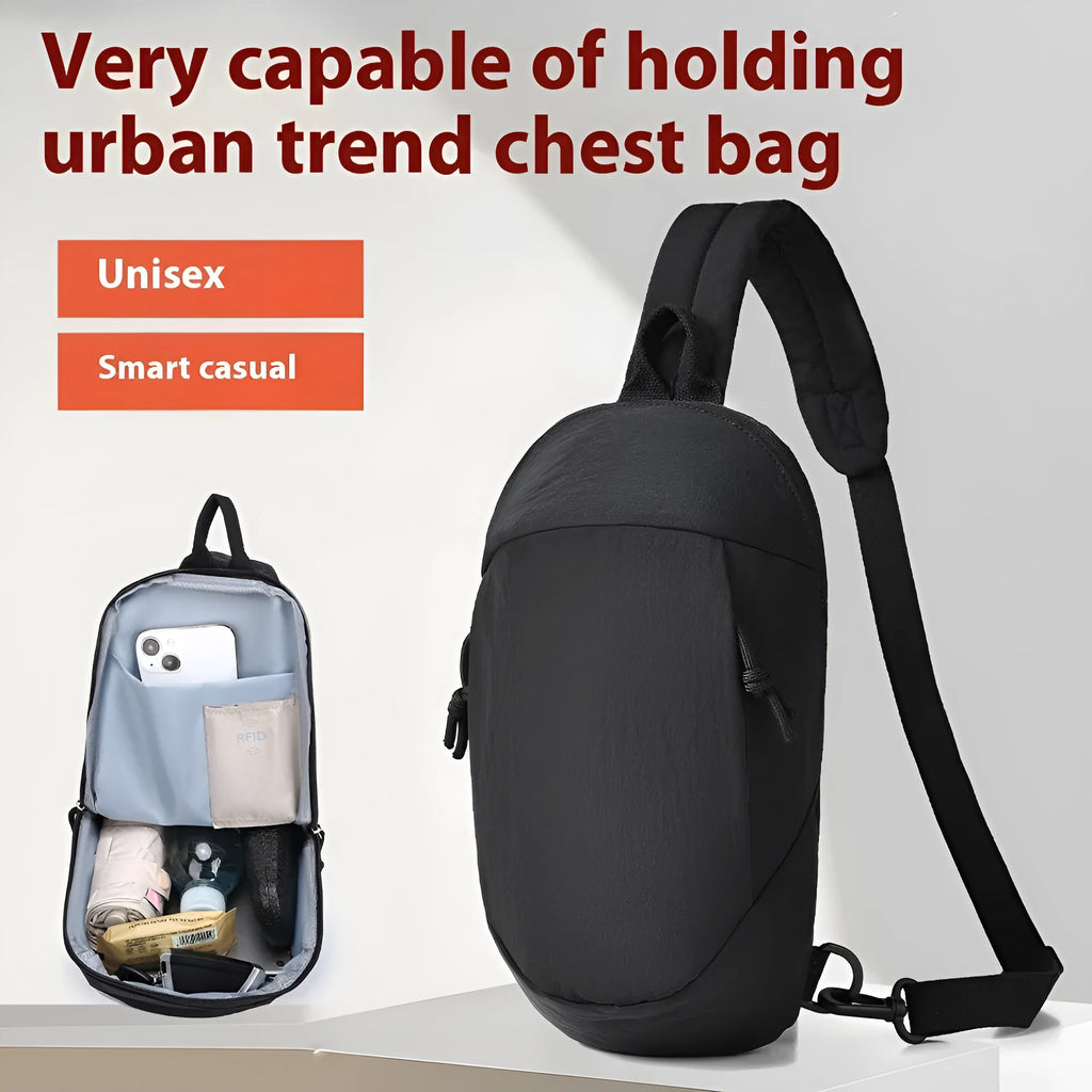Outdoor girls crossbody bag in nylon, shown in army green with a mobile phone pocket.