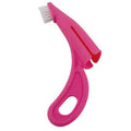 Red and white pet finger toothbrush with silicone bristles for cleaning dog and cat teeth