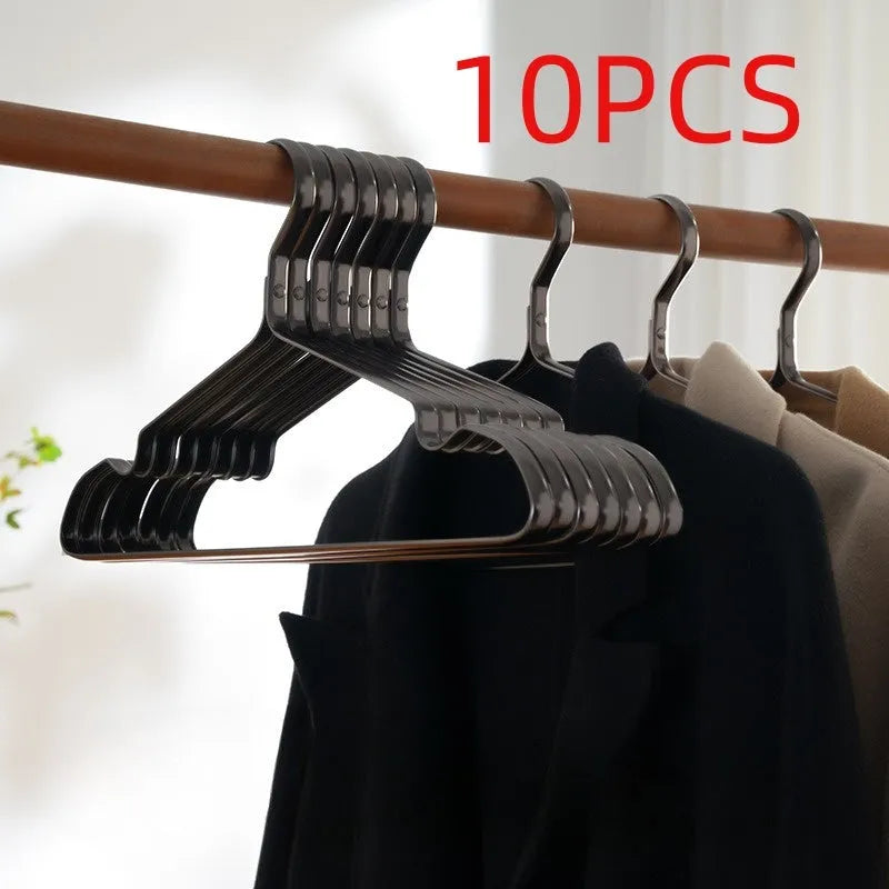Elegant black modern simple clothes hanger for non-slip anti-rust garment organisation.