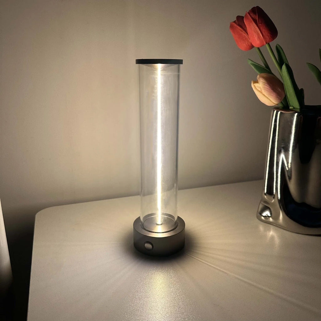 LED line glass magnetic suction light strip with USB charging port showing modern design